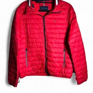 Bright Red Tommy Hilfiger Lightweight Puffer Jacket Size Medium